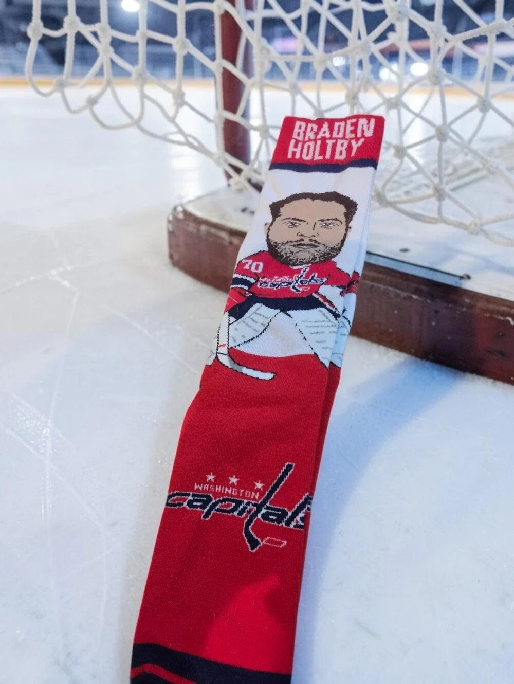 NWT Braden Holtby Washington Capitals Red Novelty Knee Socks